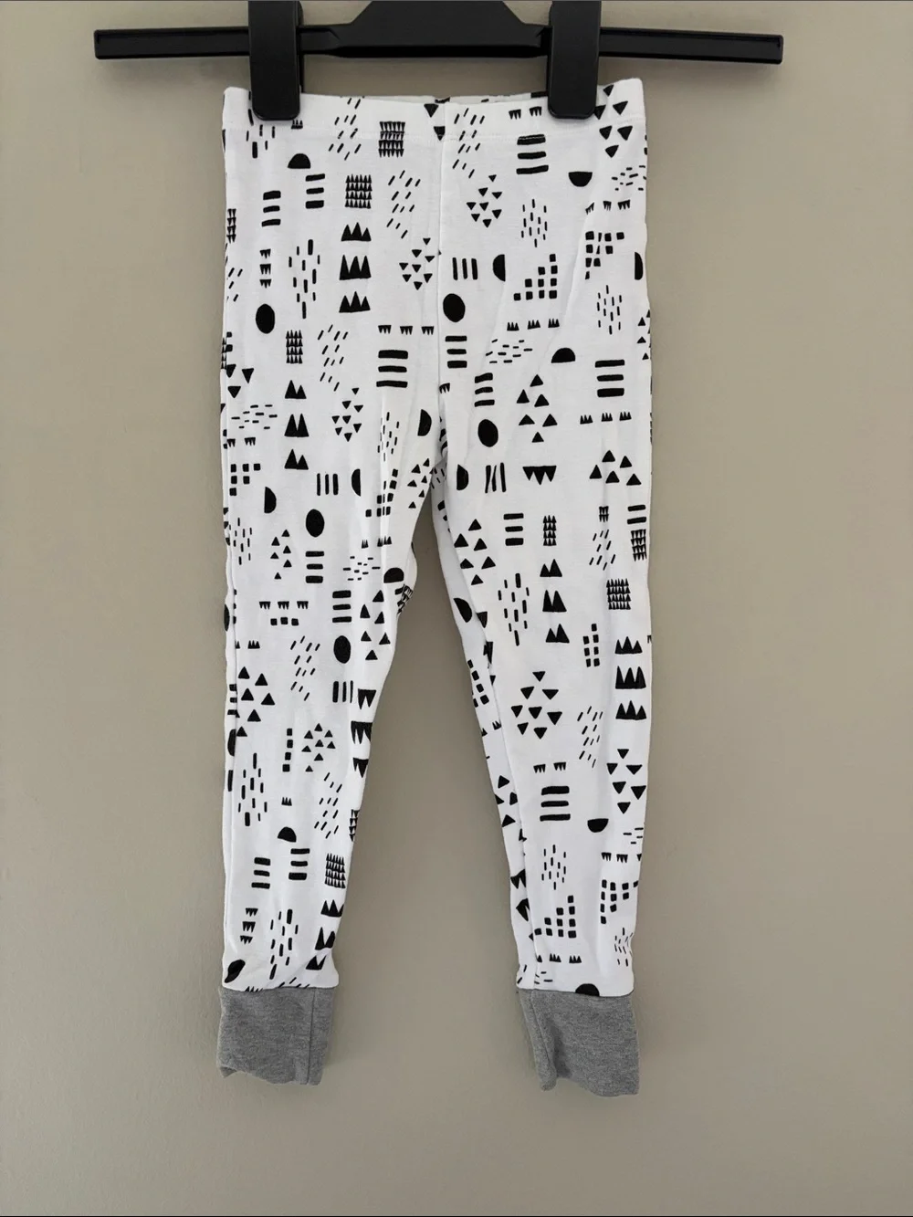 Honest Baby White and Black Patterned Cotton Pajama Set 4T